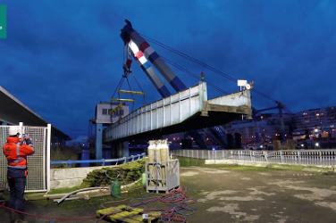 Démantèlement de la passerelle n°15 au port de Boulogne sur Mer