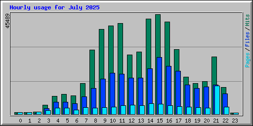 Hourly usage for July 2025