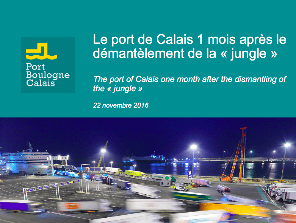 Port de Calais : la se?curite? restaure?e 1 mois apre?s le de?mante?lement de la « jungle »